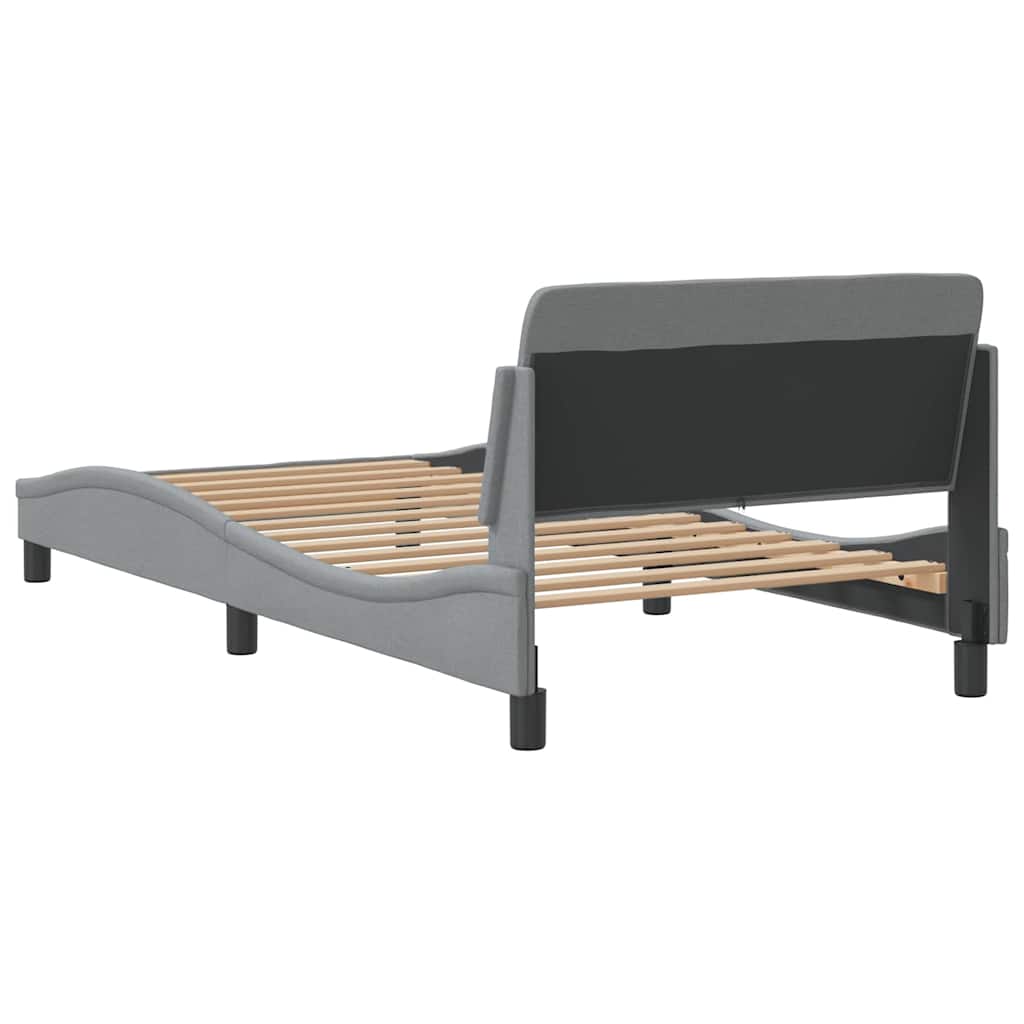Bettgestell "Dover" Hellgrau 100x190 cm Stoff