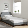 Bettgestell "Dover" Hellgrau 100x190 cm Stoff