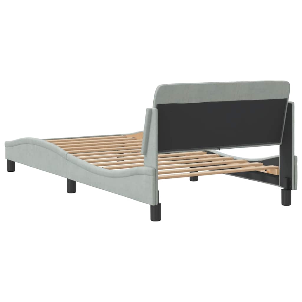 Bettgestell "Dover" Hellgrau 100x190 cm Samt