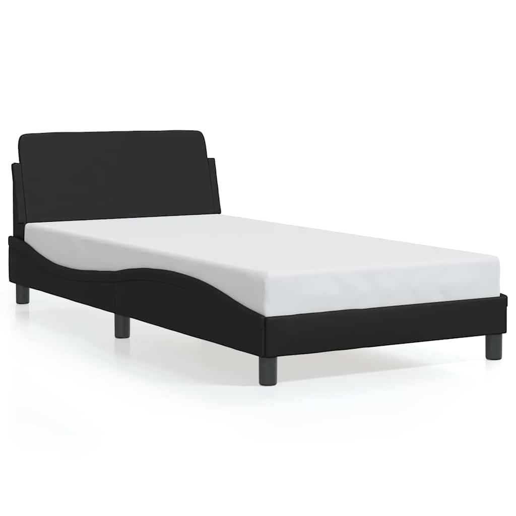 Bettgestell "Dover" Schwarz 100x190 cm Kunstleder