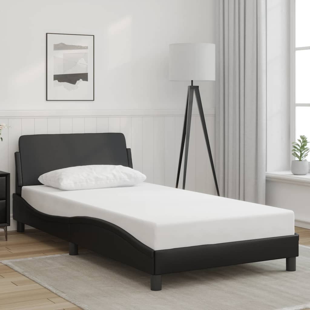 Bettgestell "Dover" Schwarz 100x190 cm Kunstleder