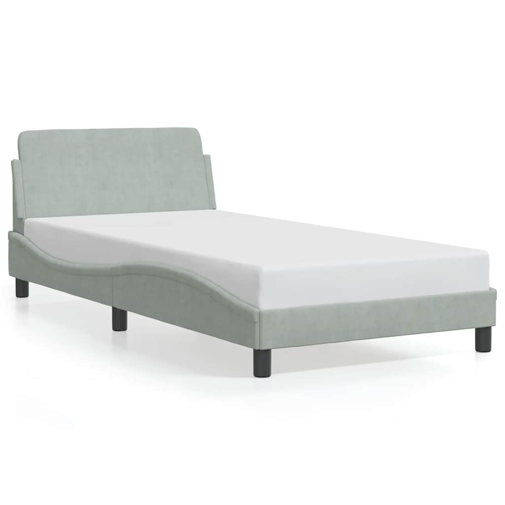 Bettgestell "Dover" Hellgrau 100x203 cm Samt