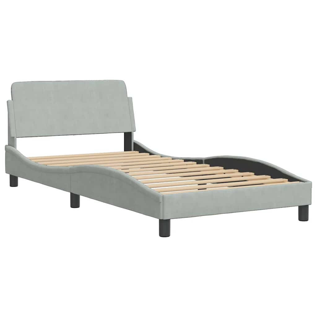 Bettgestell "Dover" Hellgrau 100x203 cm Samt