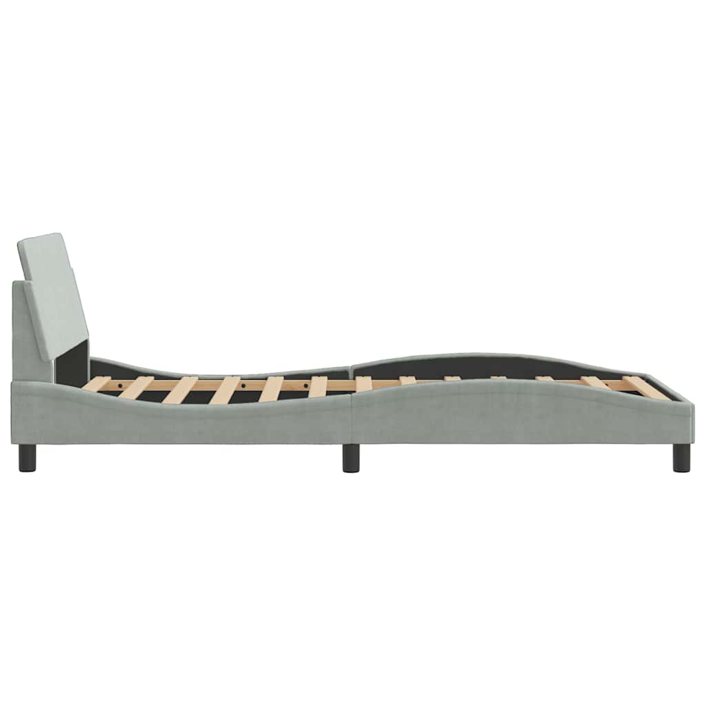 Bettgestell "Dover" Hellgrau 100x203 cm Samt