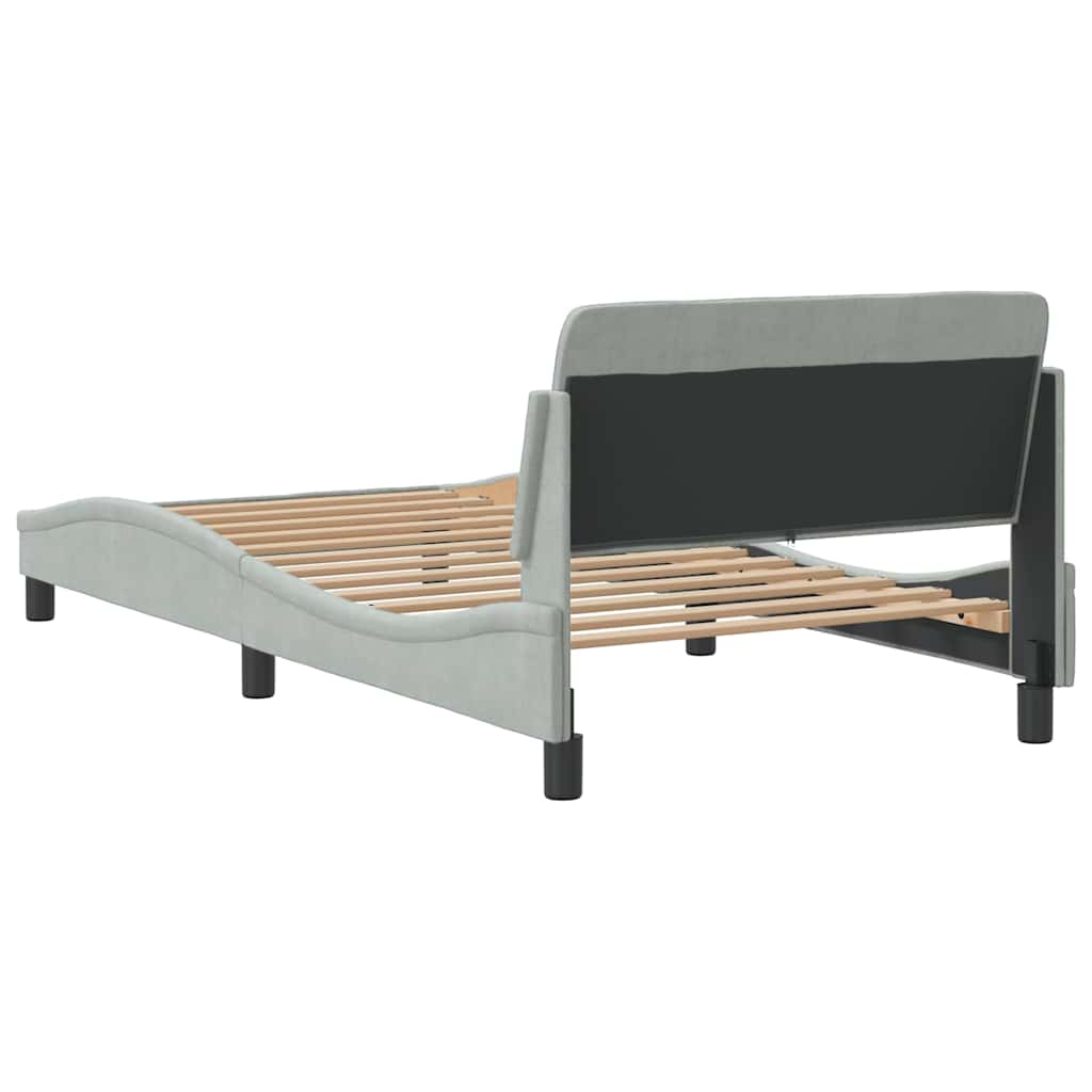 Bettgestell "Dover" Hellgrau 100x203 cm Samt