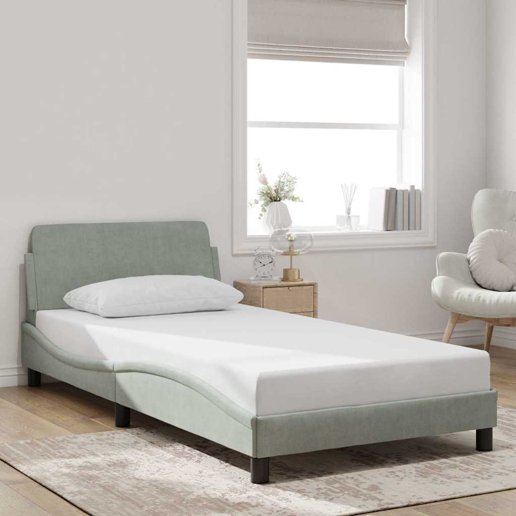 Bettgestell "Dover" Hellgrau 100x203 cm Samt
