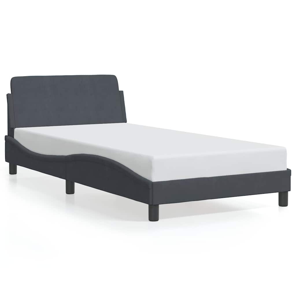 Bettgestell "Dover" Dunkelgrau 100x203 cm Samt