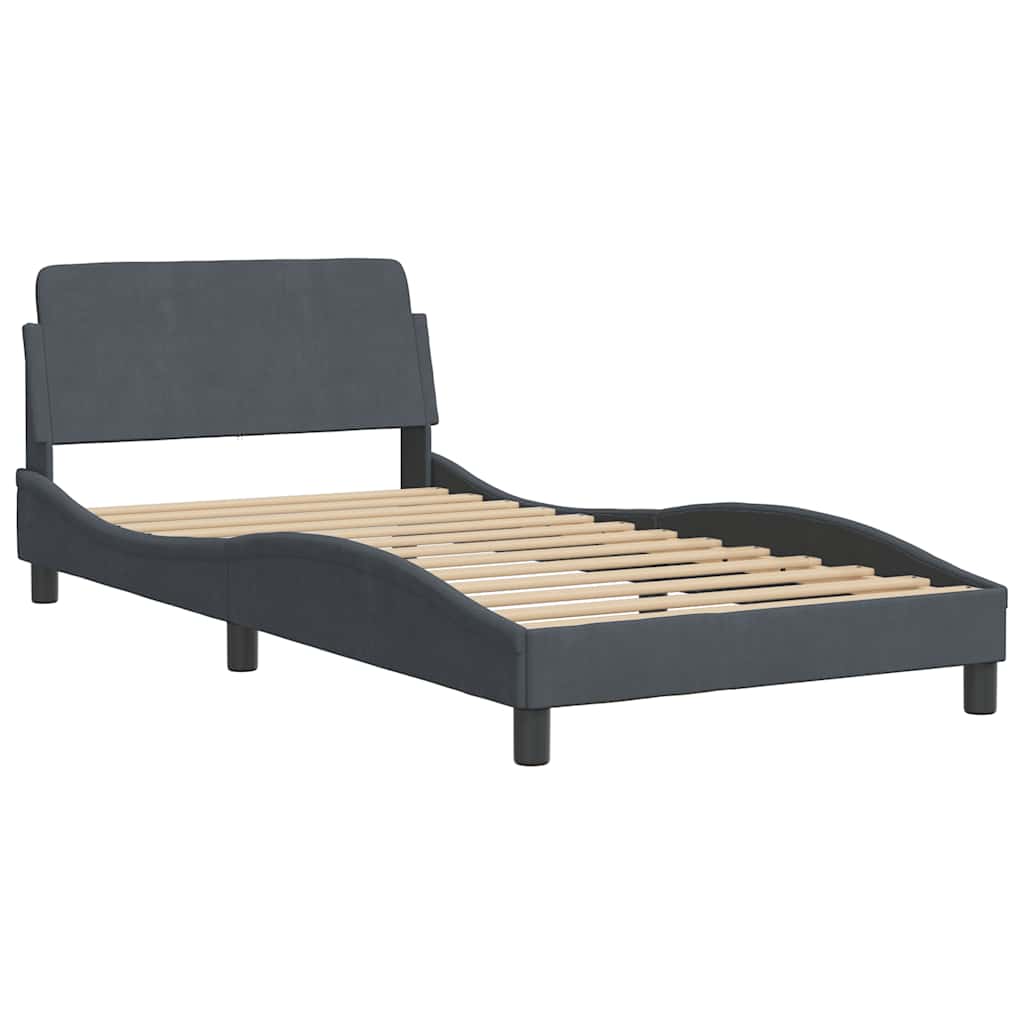 Bettgestell "Dover" Dunkelgrau 100x203 cm Samt