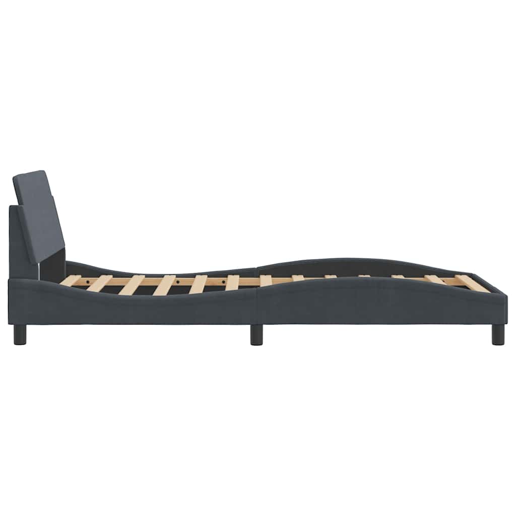 Bettgestell "Dover" Dunkelgrau 100x203 cm Samt