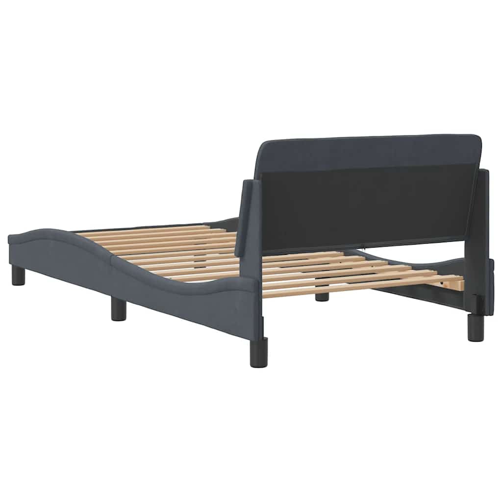 Bettgestell "Dover" Dunkelgrau 100x203 cm Samt