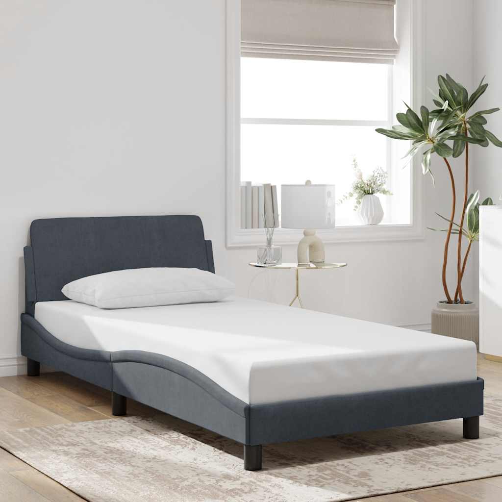 Bettgestell "Dover" Dunkelgrau 100x203 cm Samt