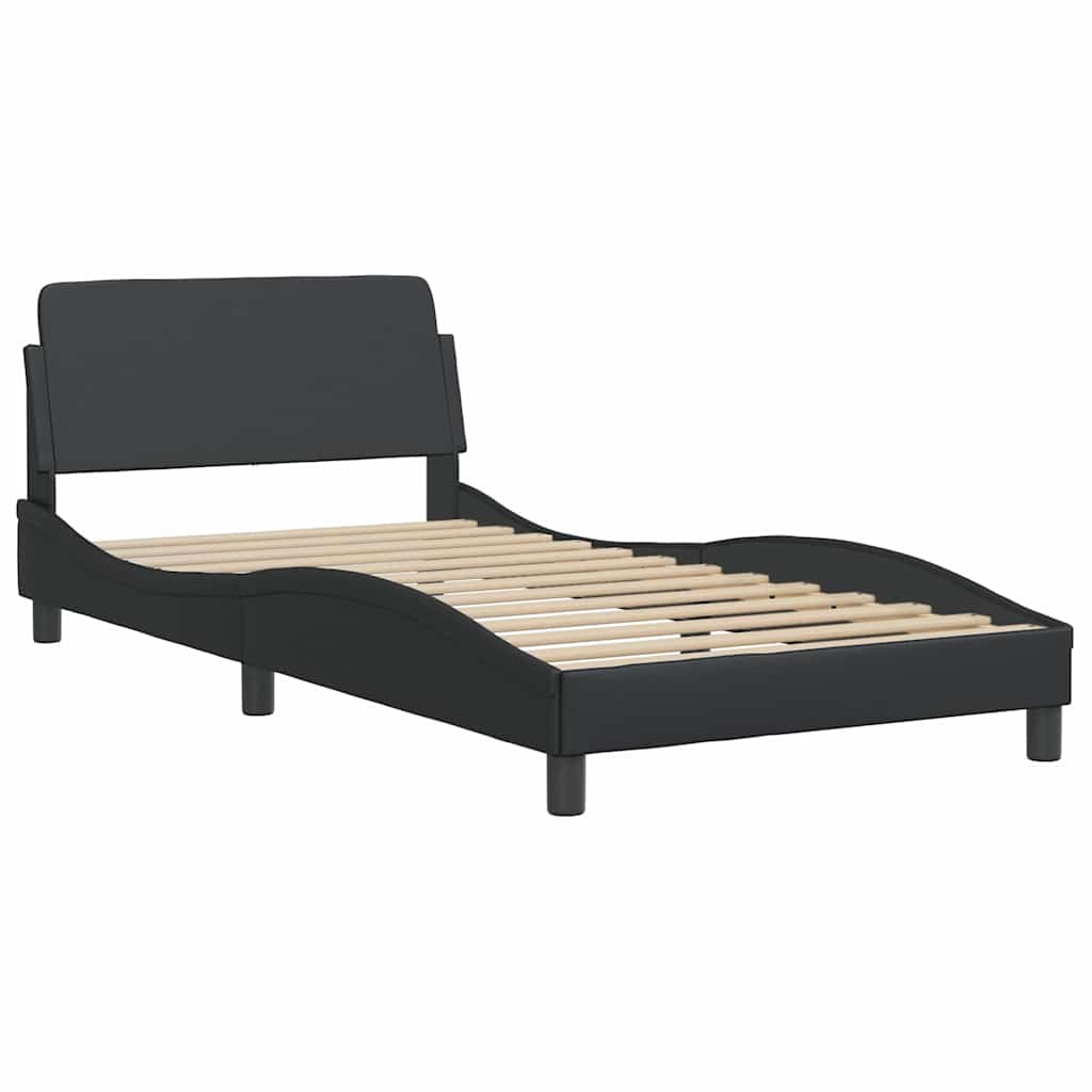 Bettgestell "Dover" Schwarz 100x203 cm Kunstleder