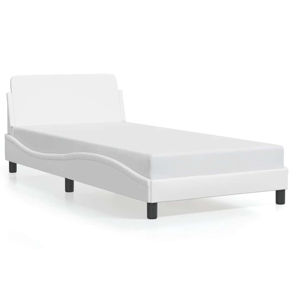 Bettgestell "Dover" Weiß 100x203 cm Kunstleder