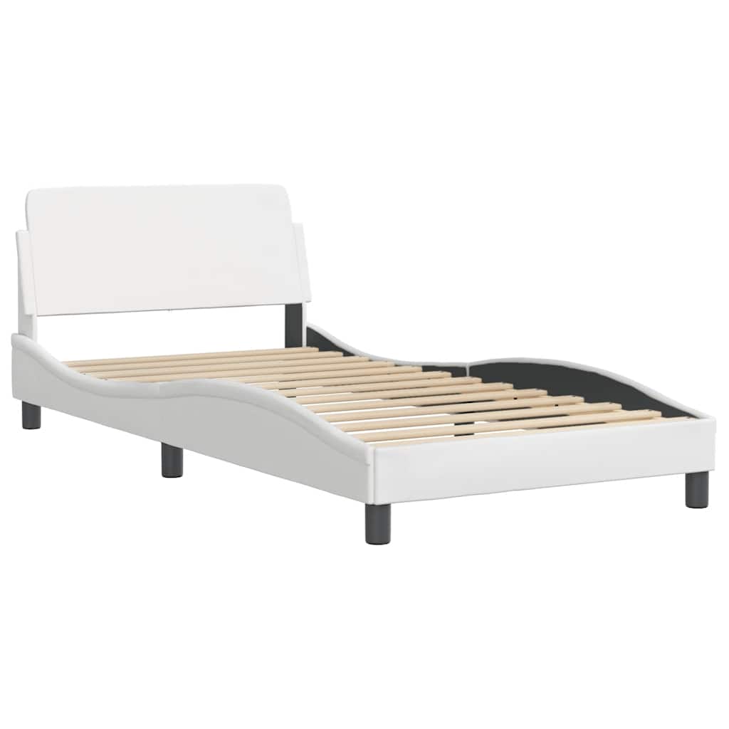 Bettgestell "Dover" Weiß 100x203 cm Kunstleder
