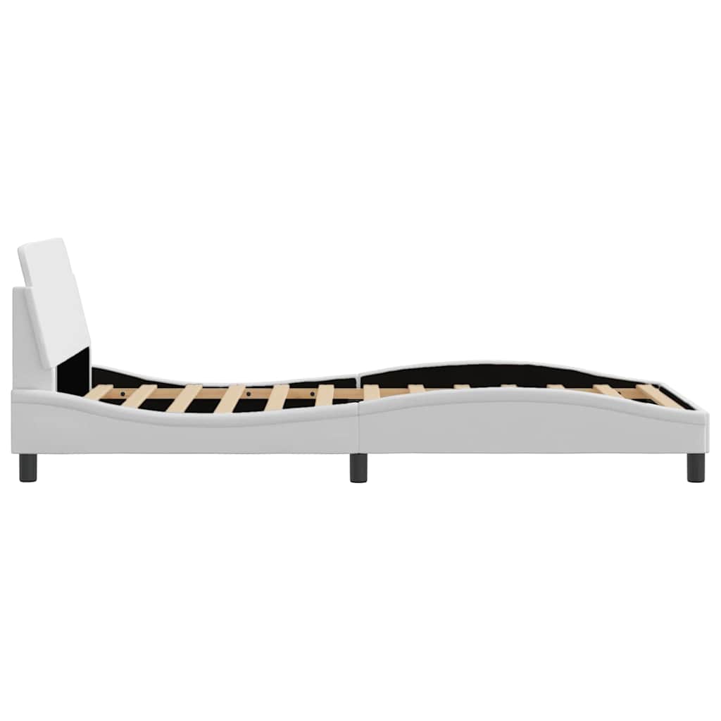 Bettgestell "Dover" Weiß 100x203 cm Kunstleder