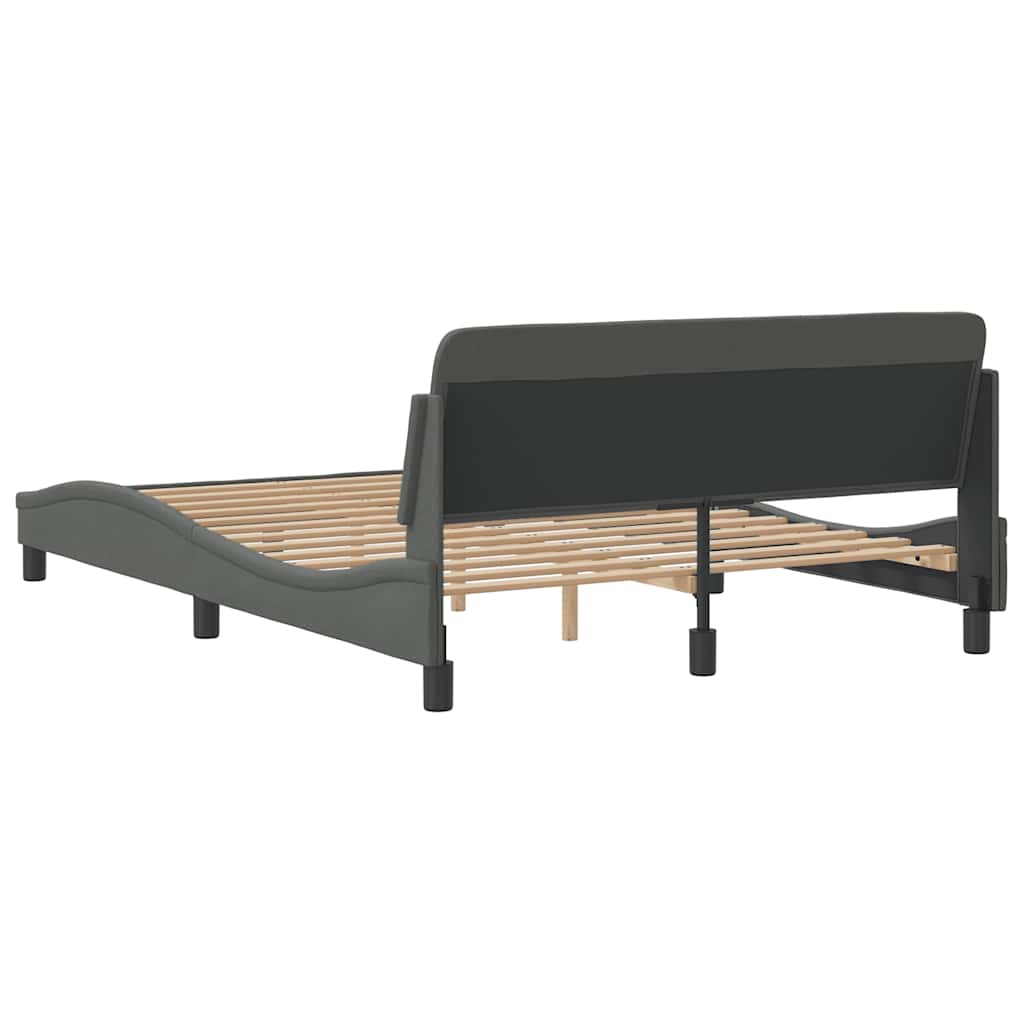 Bettgestell "Dover" Dunkelgrau 137x190 cm Stoff