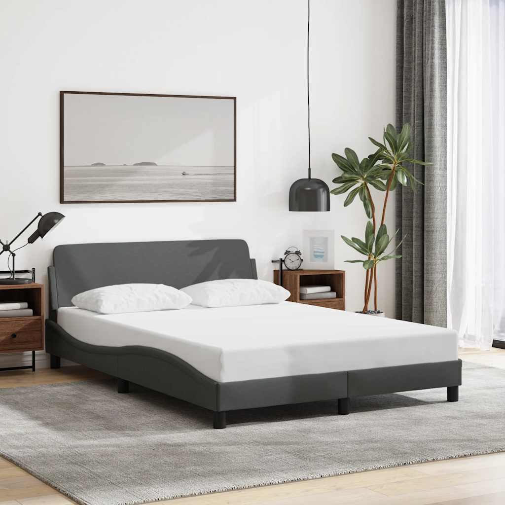 Bettgestell "Dover" Dunkelgrau 137x190 cm Stoff