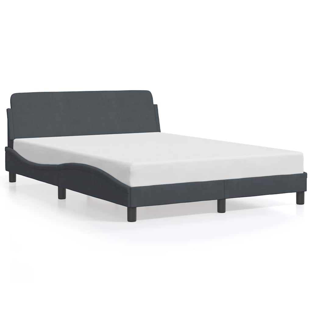 Bettgestell "Dover" Dunkelgrau 137x190 cm Samt