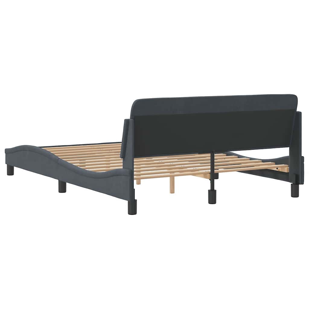Bettgestell "Dover" Dunkelgrau 137x190 cm Samt