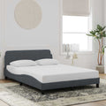 Bettgestell "Dover" Dunkelgrau 137x190 cm Samt