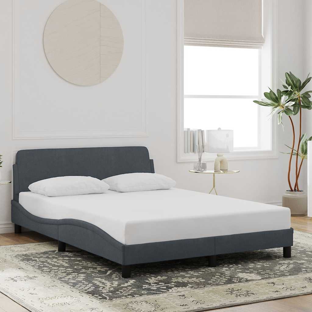 Bettgestell "Dover" Dunkelgrau 137x190 cm Samt