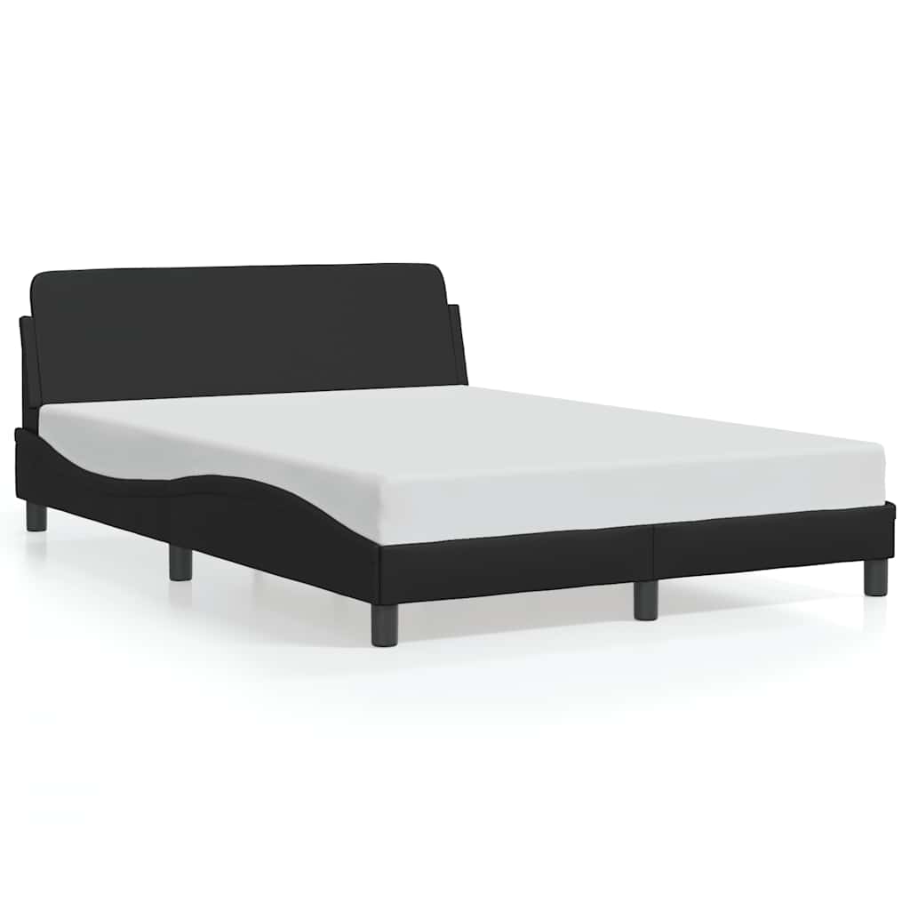 Bettgestell "Dover" Schwarz 137x190 cm Kunstleder