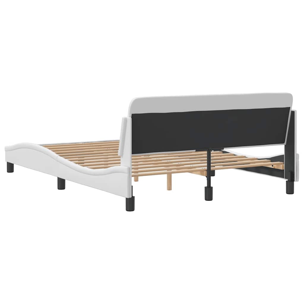 Bettgestell "Dover" Weiß 137x190 cm Kunstleder