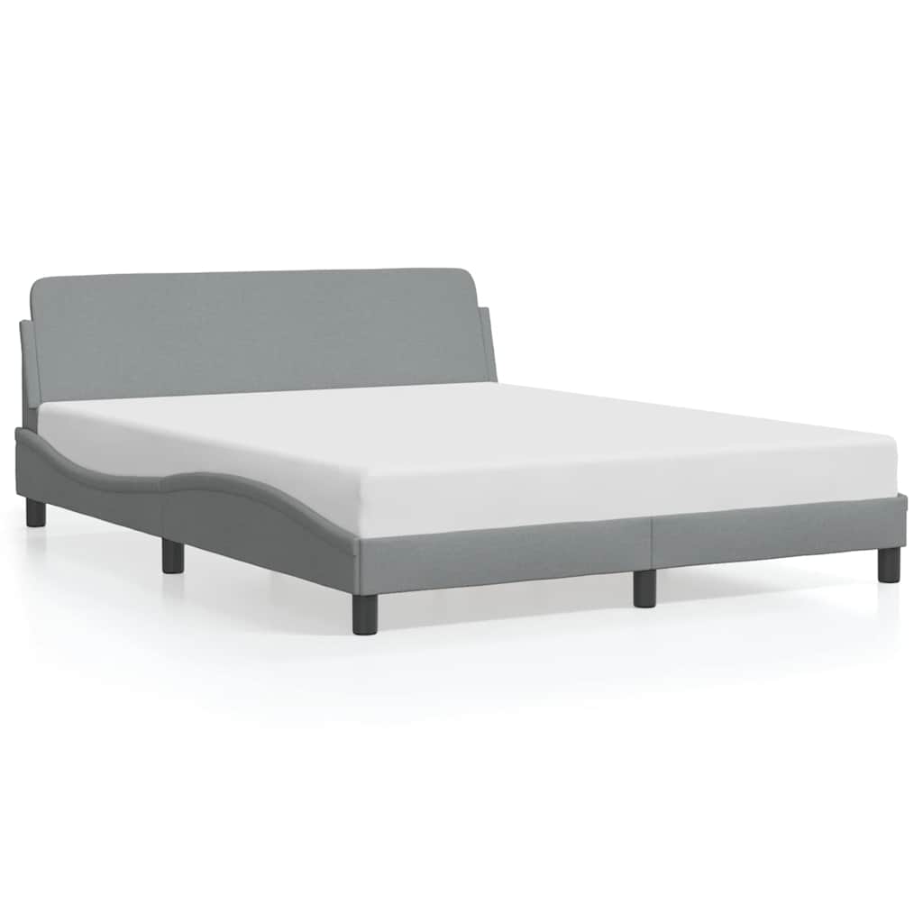 Bettgestell "Dover" Hellgrau 152x203 cm Stoff