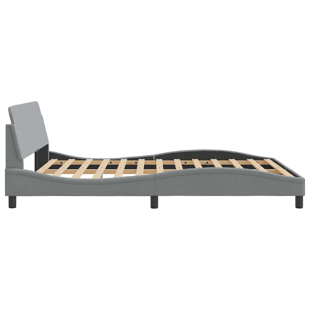 Bettgestell "Dover" Hellgrau 152x203 cm Stoff