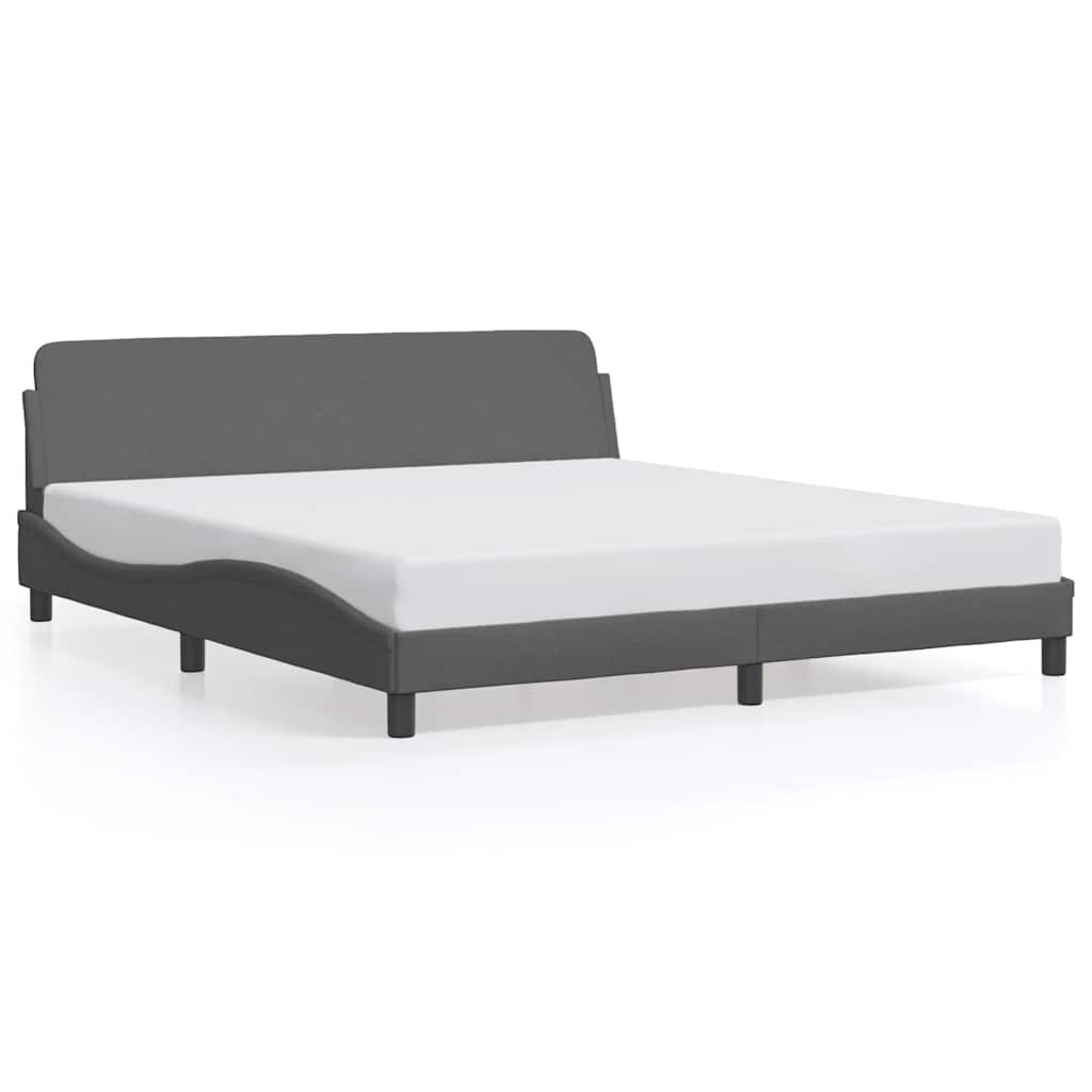 Bettgestell "Dover" Dunkelgrau 152x203 cm Stoff