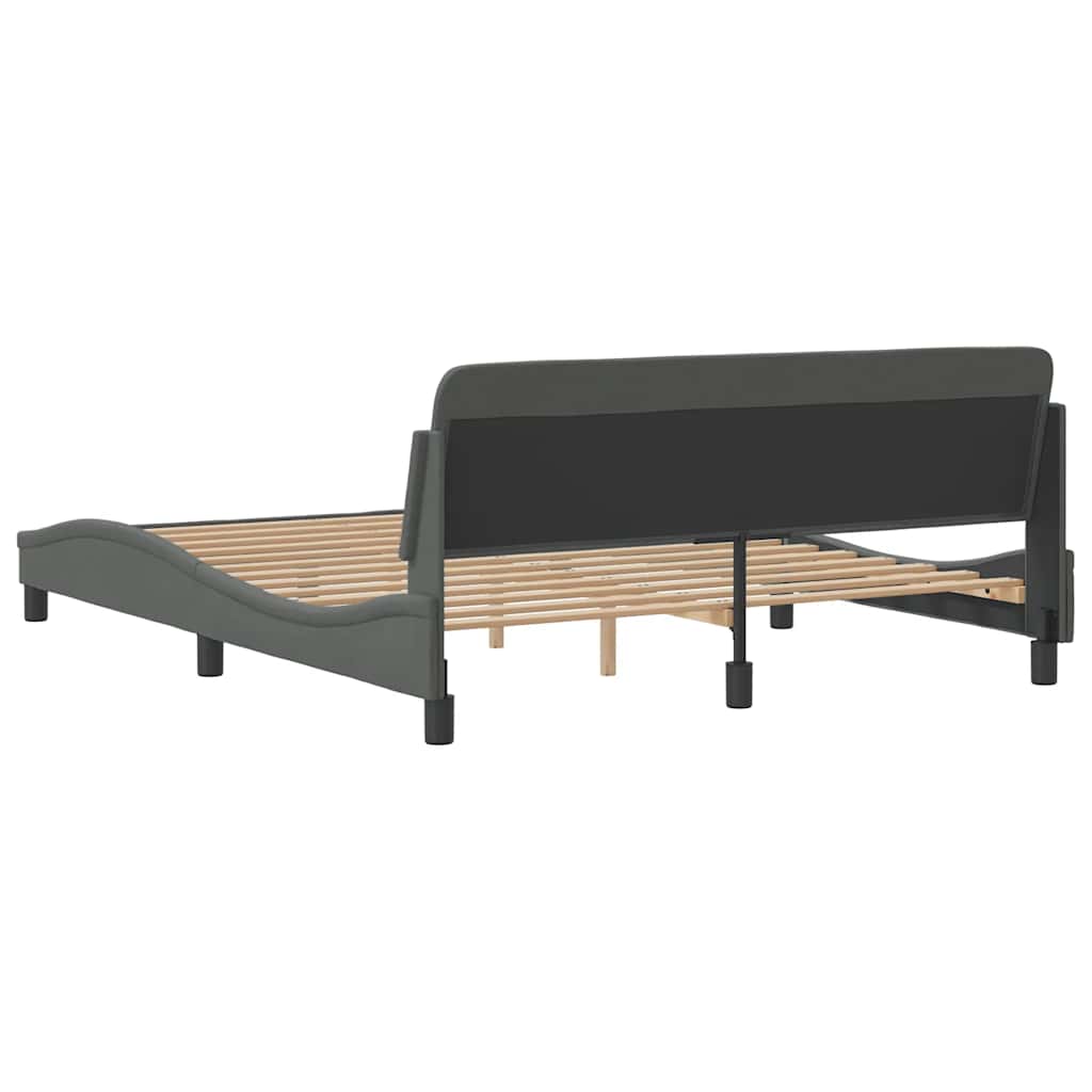 Bettgestell "Dover" Dunkelgrau 152x203 cm Stoff