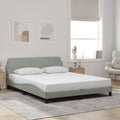Bettgestell "Dover" Hellgrau 152x203 cm Samt