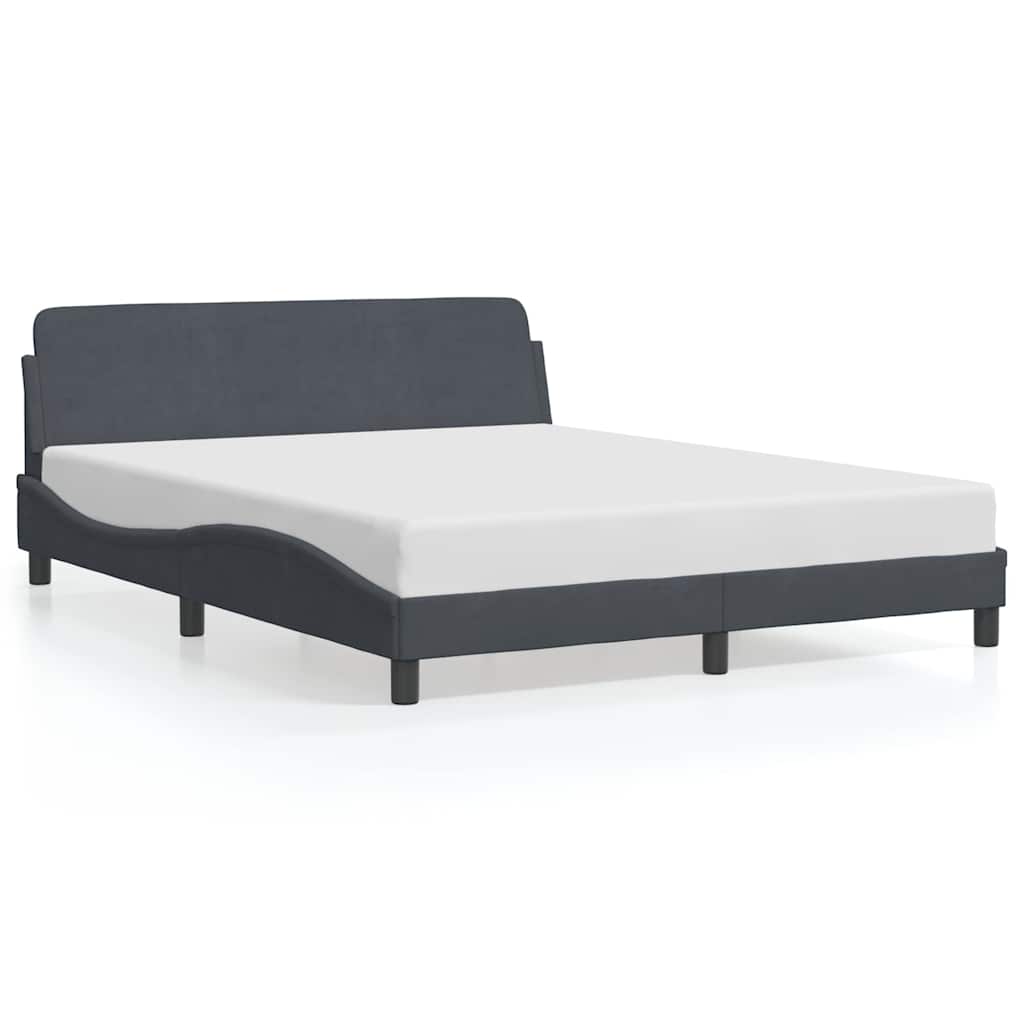 Bettgestell "Dover" Dunkelgrau 152x203 cm Samt