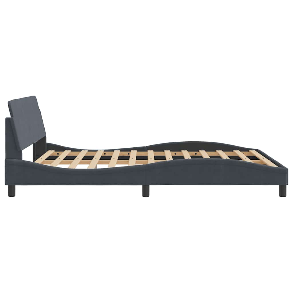 Bettgestell "Dover" Dunkelgrau 152x203 cm Samt