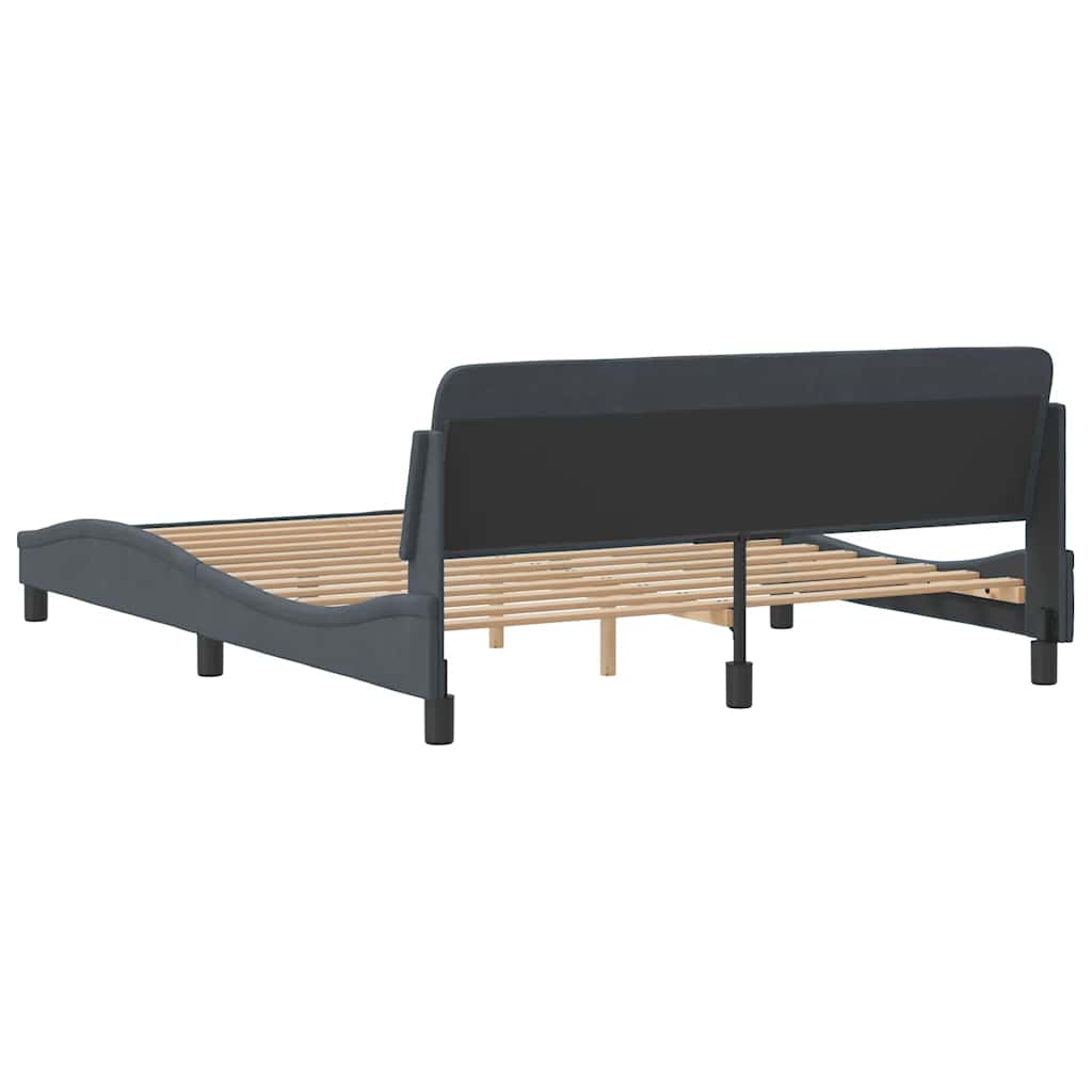 Bettgestell "Dover" Dunkelgrau 152x203 cm Samt
