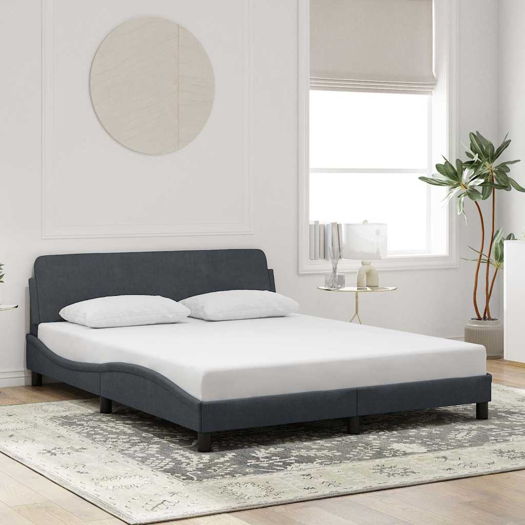 Bettgestell "Dover" Dunkelgrau 152x203 cm Samt