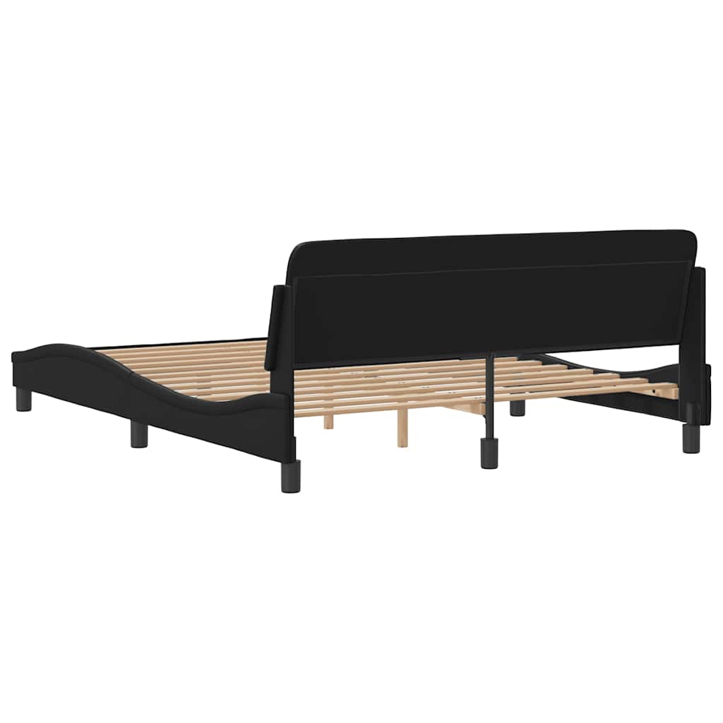 Bettgestell "Dover" Schwarz 152x203 cm Kunstleder
