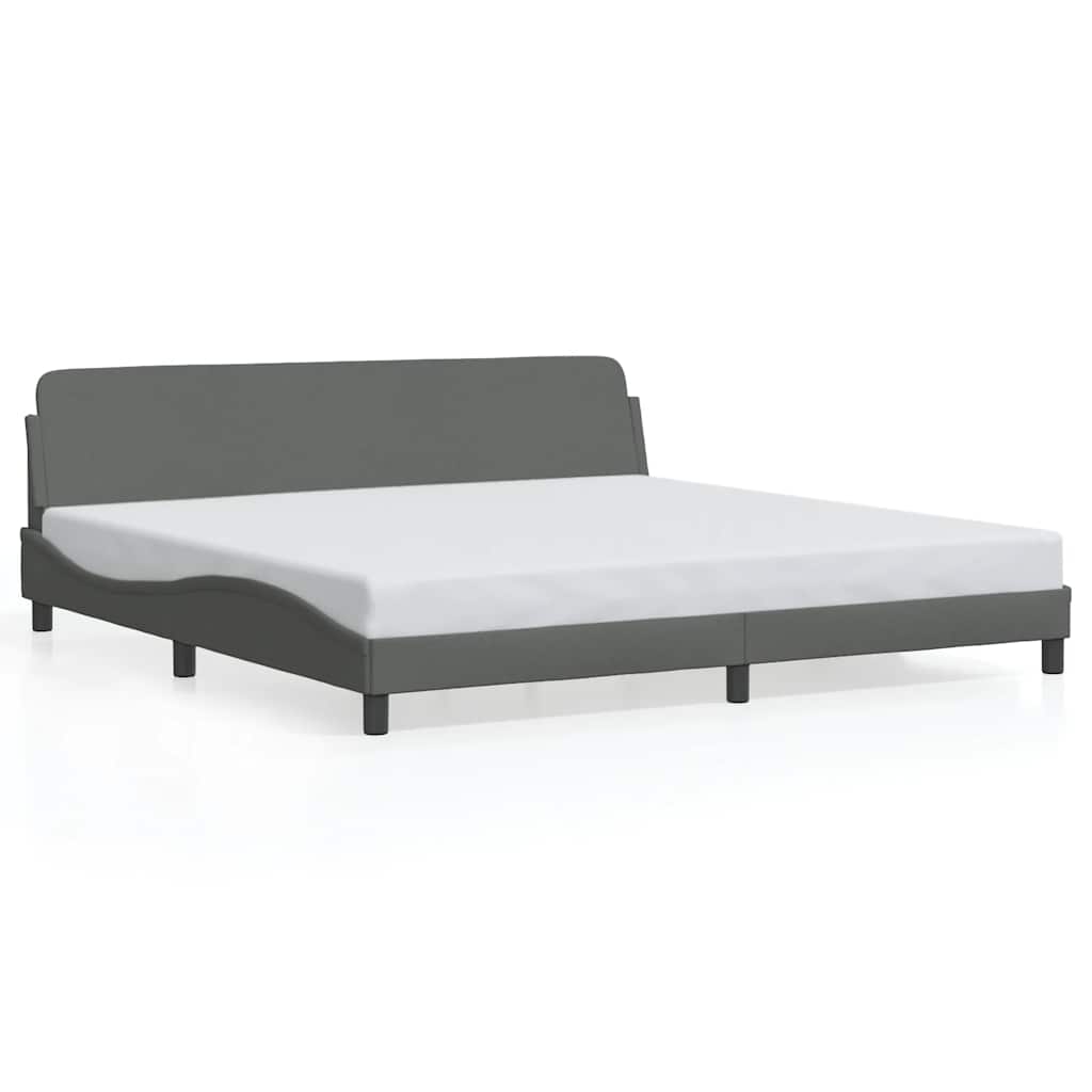 Bettgestell "Dover" Dunkelgrau 193x203 cm Stoff