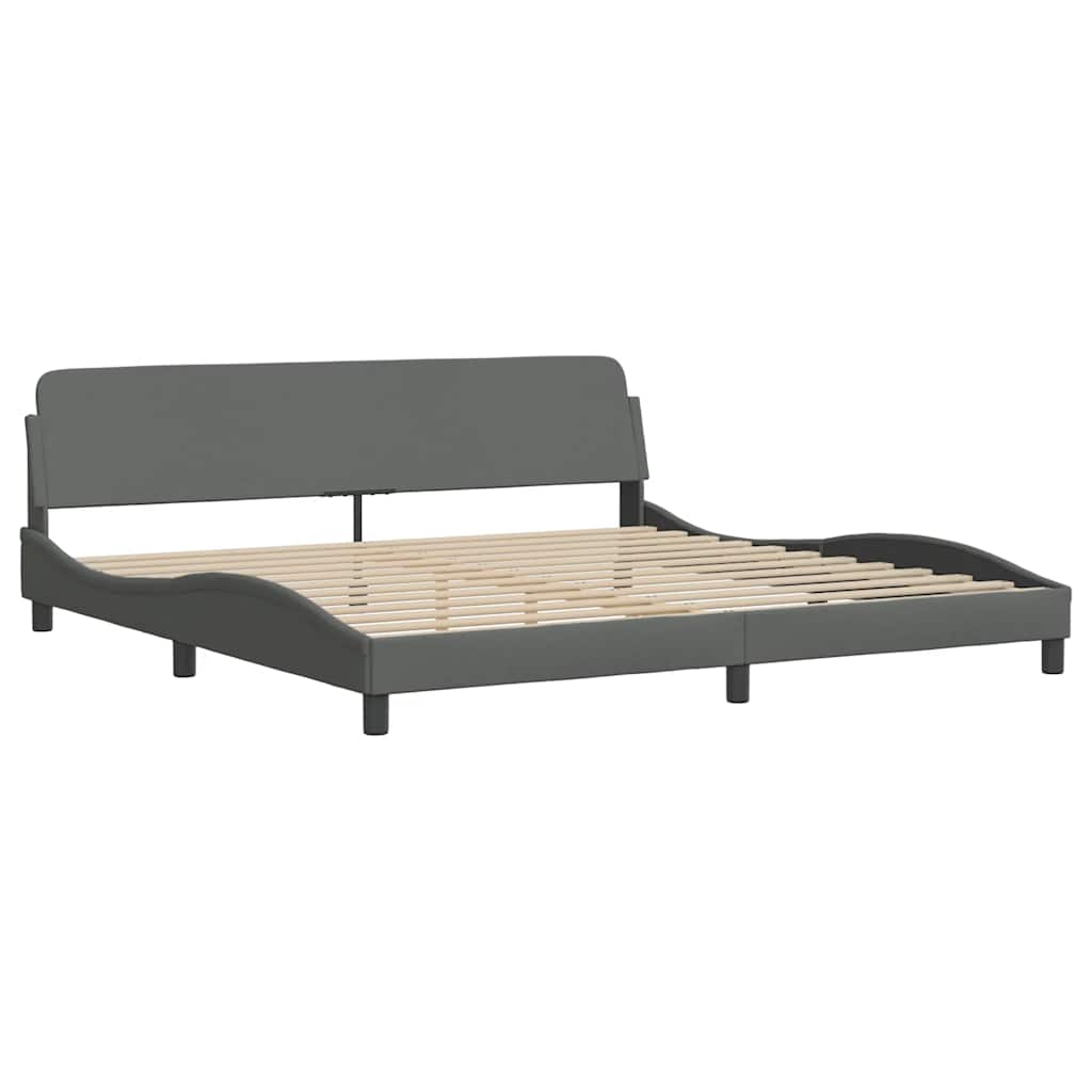 Bettgestell "Dover" Dunkelgrau 193x203 cm Stoff