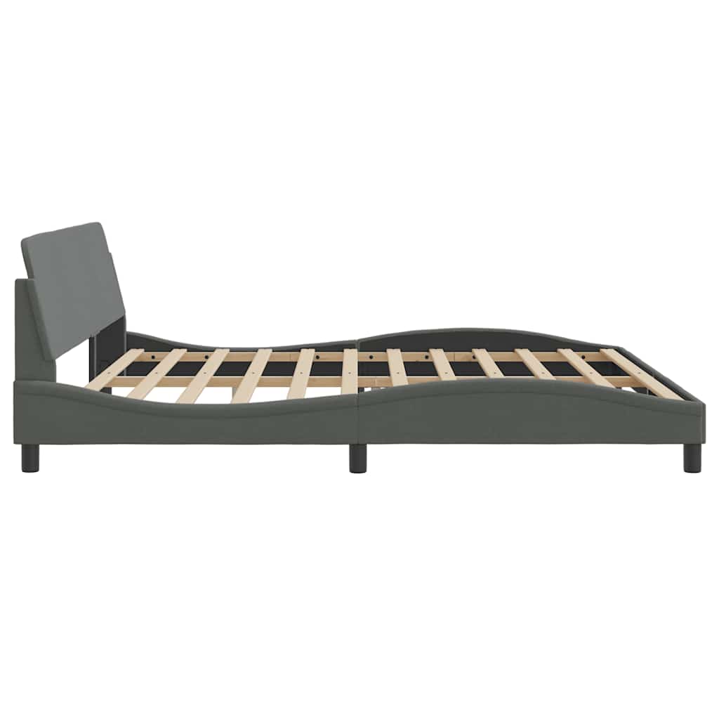 Bettgestell "Dover" Dunkelgrau 193x203 cm Stoff