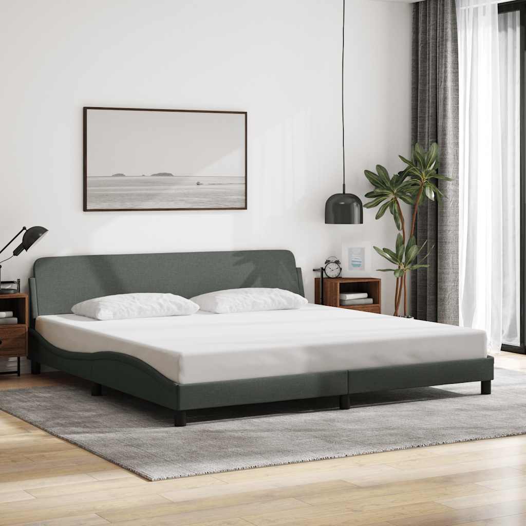 Bettgestell "Dover" Dunkelgrau 193x203 cm Stoff