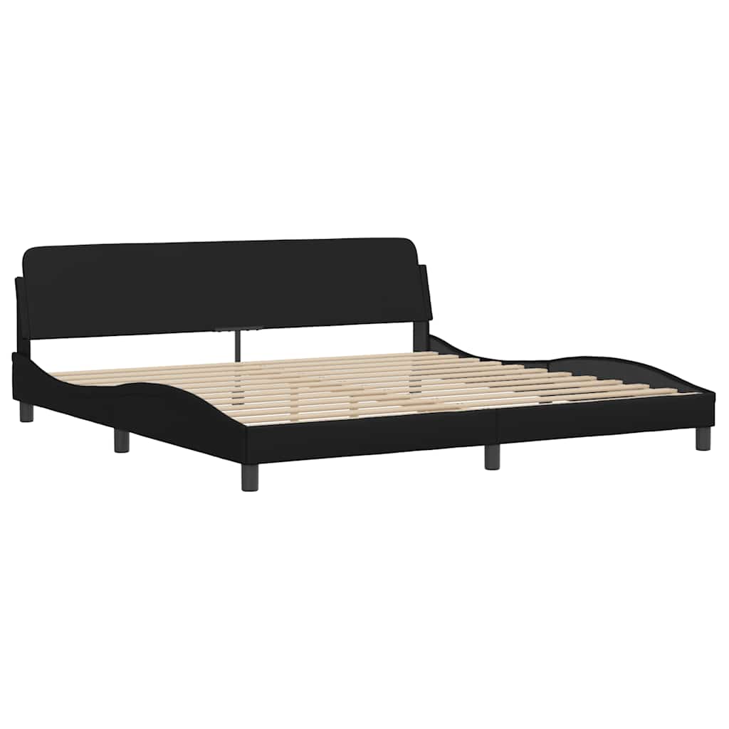 Bettgestell "Dover" Schwarz 193x203 cm Kunstleder