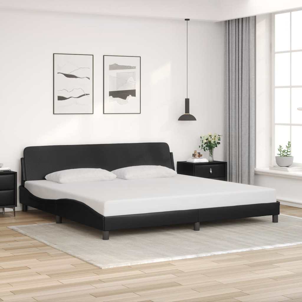 Bettgestell "Dover" Schwarz 193x203 cm Kunstleder