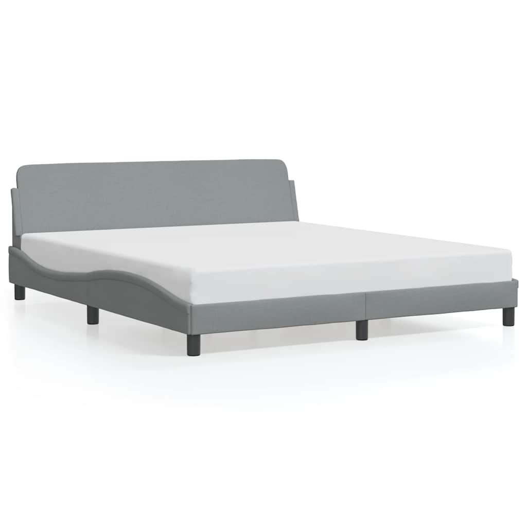 Bettgestell "Dover" Hellgrau 183x213 cm Stoff