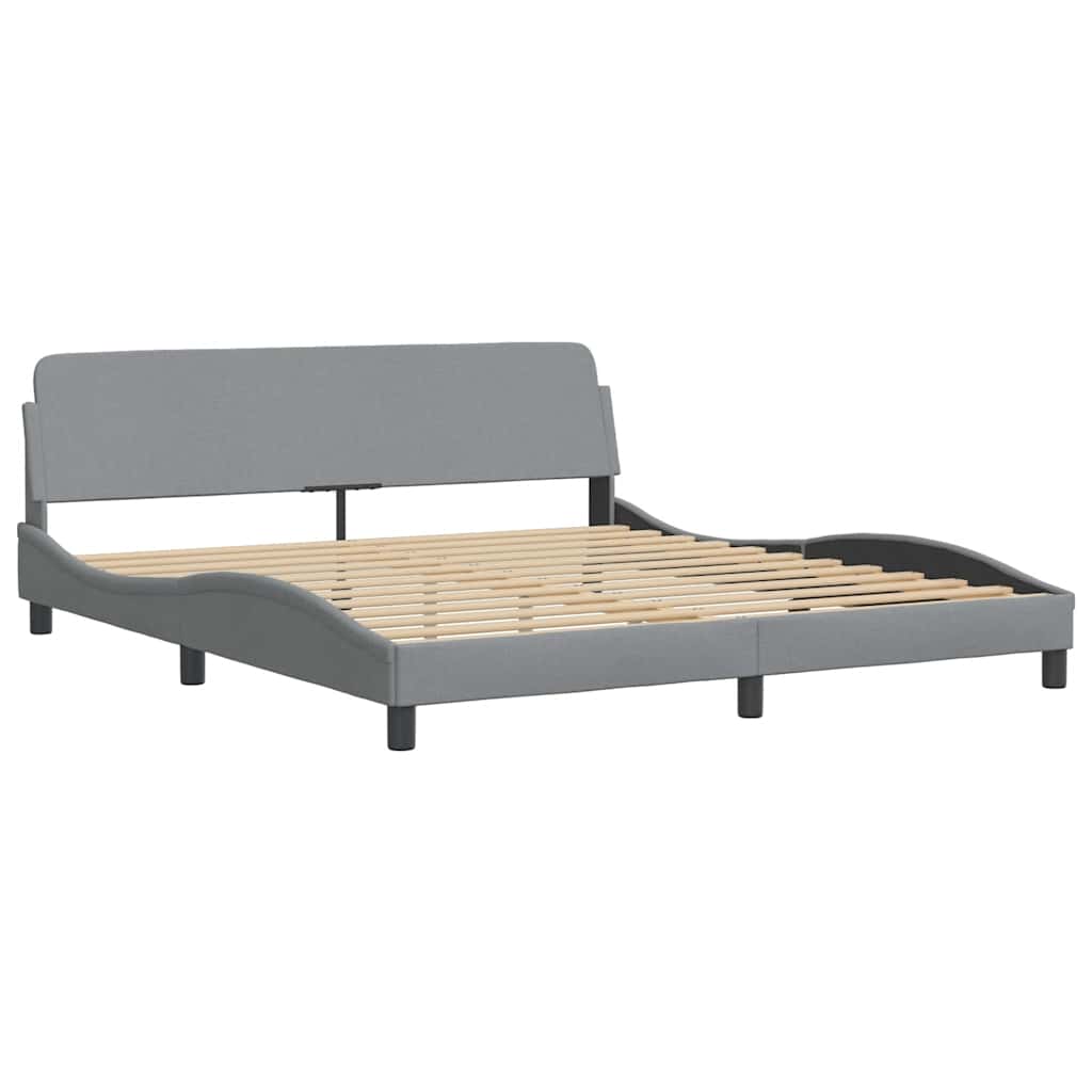 Bettgestell "Dover" Hellgrau 183x213 cm Stoff