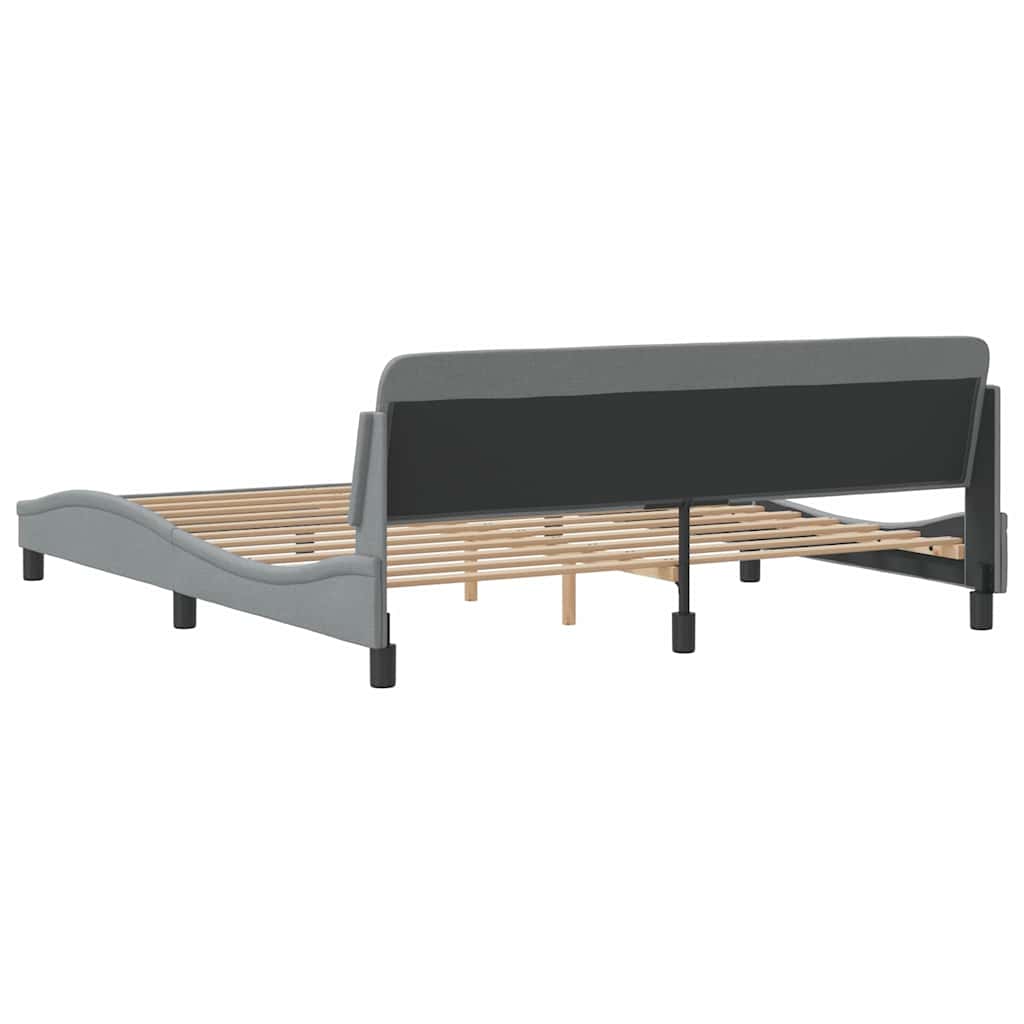 Bettgestell "Dover" Hellgrau 183x213 cm Stoff