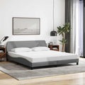 Bettgestell "Dover" Hellgrau 183x213 cm Stoff