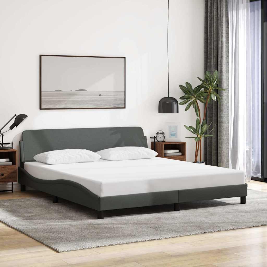 Bettgestell "Dover" Dunkelgrau 183x213 cm Stoff