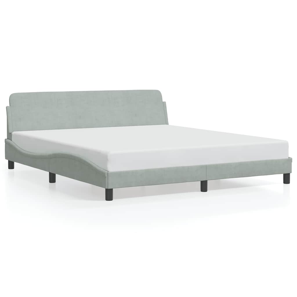 Bettgestell "Dover" Hellgrau 183x213 cm Samt