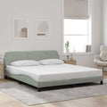 Bettgestell "Dover" Hellgrau 183x213 cm Samt